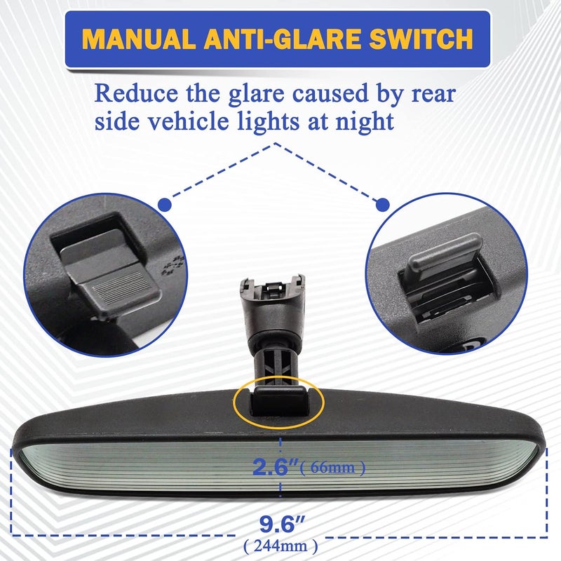 X4XZ Interior Rear View Mirror Assembly for Nissan Rogue Altima NV1500 NV2500 NV3500 Frontier Tiida Sentra Titan Fairlady 350Z 96321-2DR0A - Image 5